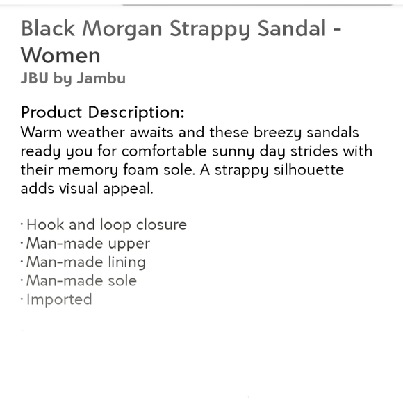 JBU# JAMBU# Black Morgan Strappy Sandals# - Picture 7 of 7